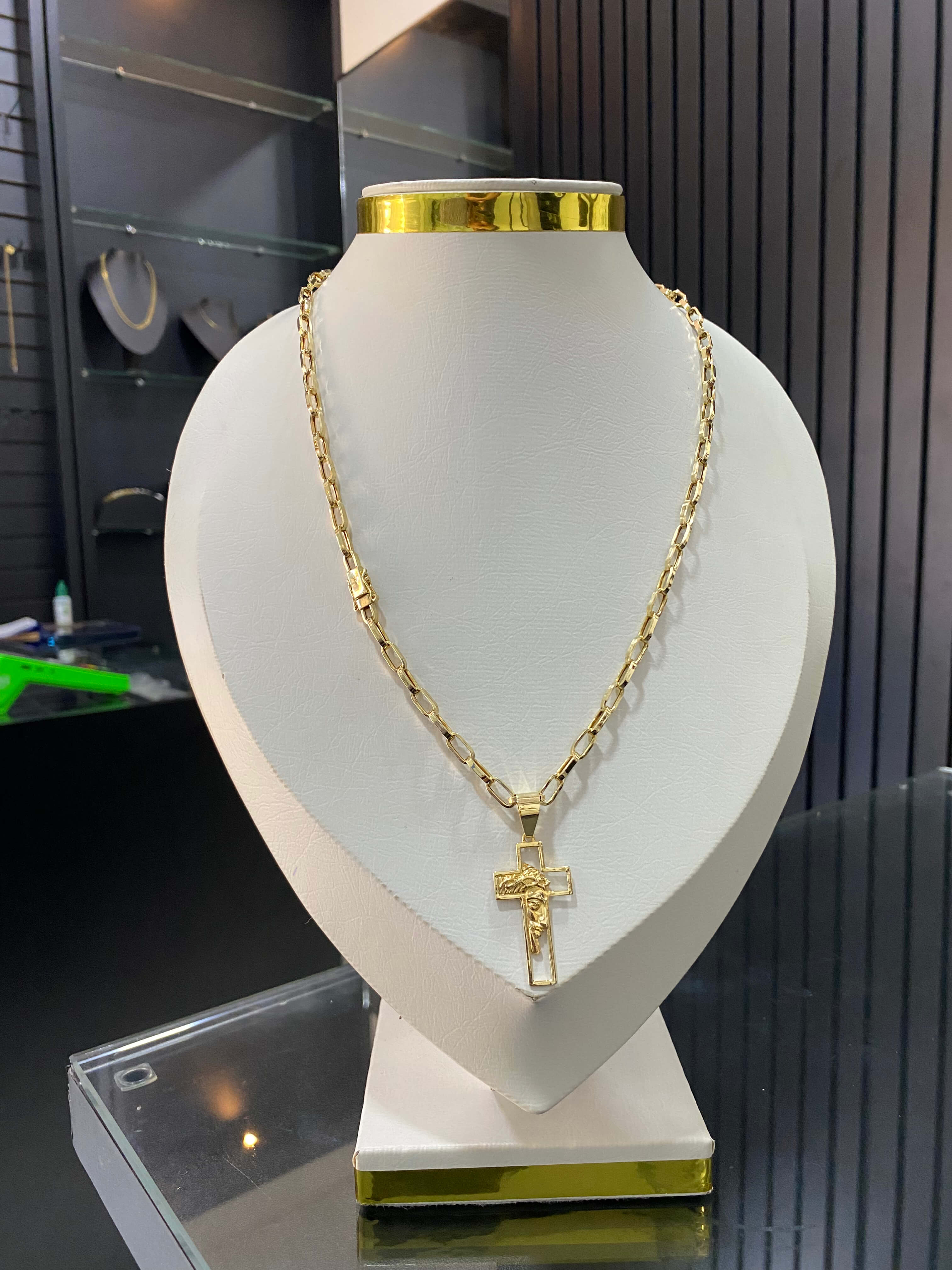 Corrente Tijolinho Oca com Pingente Peso 14g